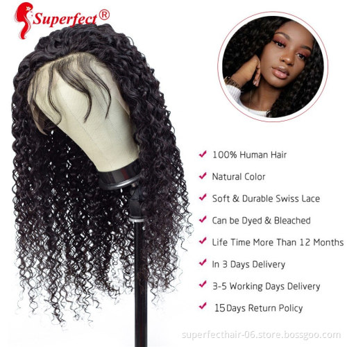 13x4 Lace Front Human Hair Wigs For Black Women Brazilian Water Wave Wig With Baby Hair Remy Pre Plucked Natural Hairline